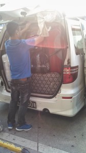 It took four people about 15 minutes to get the bags packed into the van. And the passengers still ended up holding half their stuff.