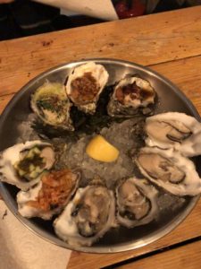 A plate of oysters