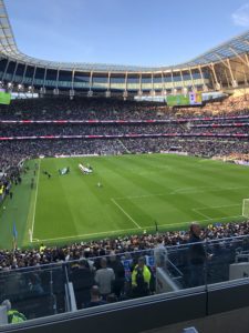 A view of Tottenham Hotspur Football Stadium from the south stand